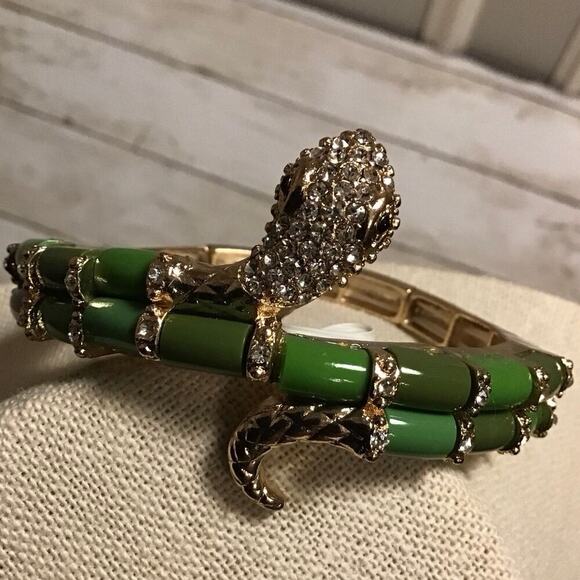 Snake Stretch Bracelet Rhinestone Head & Tail - Picture 5 of 5